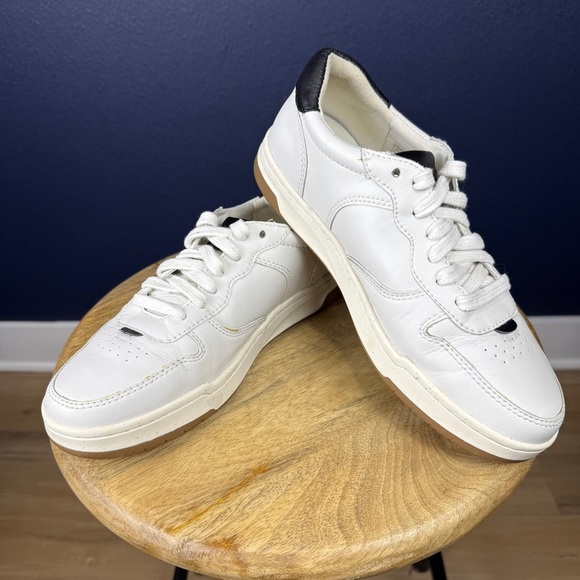 Madewell Court Sneakers in white and black leather, size 7 (W) | 5.5 (M) - Picture 1 of 11